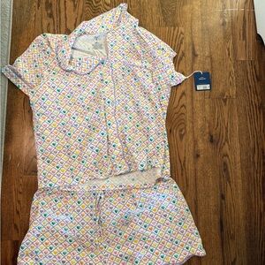 Multicolor Heart Print Short Pajama Set Roller Rabbit